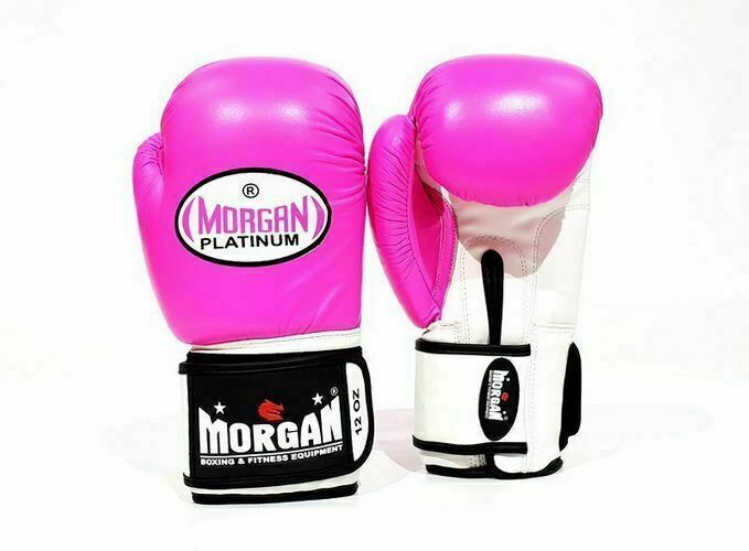 MORGAN V2 Platinum Leather Sparring Muay Thai Boxing Gloves - Boxing & Muay Thai - Fluro Pink