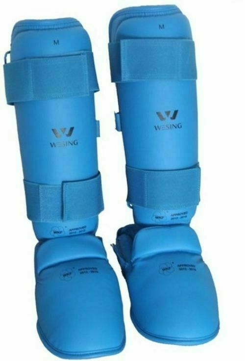 MORGAN WKF Approved Shin Guard Protector & Instep - Shin Guards - Blue