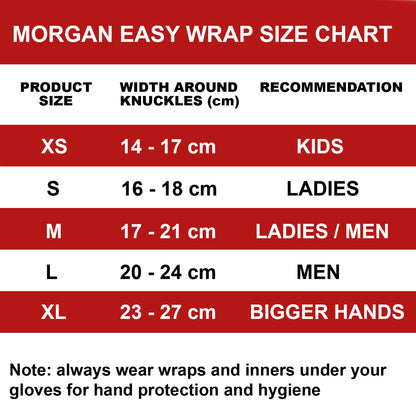 MORGAN Elasticated Easy Hand Wraps Muay Thai Boxing MMA UFC - Boxing Hand Wraps - Fluro Lime