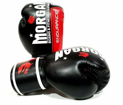 MORGAN V2 Endurance Pro Boxing Gloves (12-16Oz) - Boxing & Muay Thai - Black/White/Red