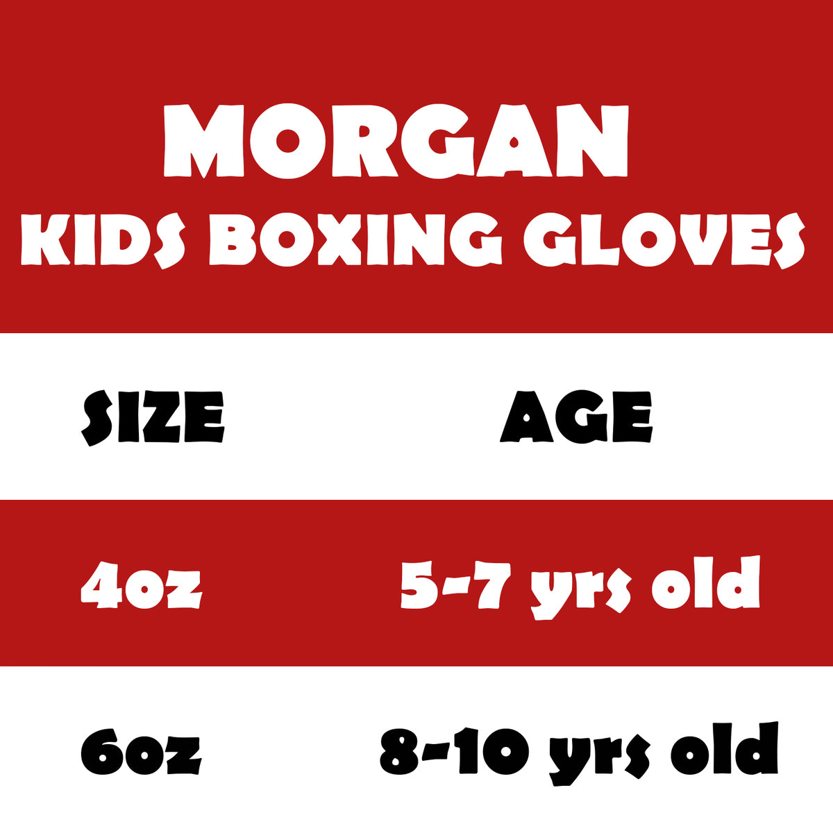 MORGAN V2 Classic Kids Boxing Muay Thai Boxing Gloves (4-6Oz) - RED/BLACK