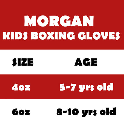 MORGAN V2 Classic Kids Boxing Muay Thai Boxing Gloves (4-6Oz) - RED/BLACK