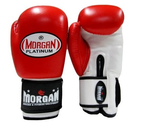 MORGAN V2 Platinum Leather Sparring Muay Thai Boxing Gloves - Boxing & Muay Thai - BLACK