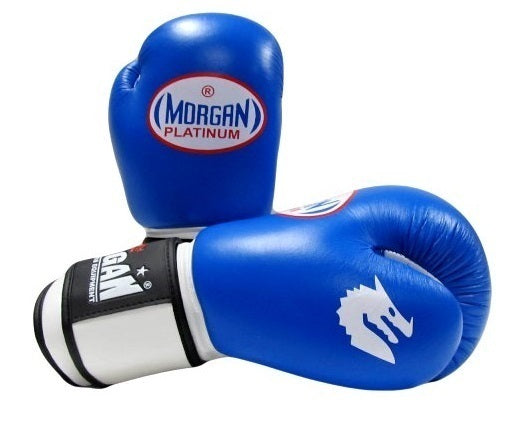 MORGAN V2 Platinum Leather Sparring Muay Thai Boxing Gloves - Boxing & Muay Thai - Blue