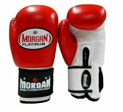 MORGAN V2 Platinum Leather Sparring Muay Thai Boxing Gloves - Boxing & Muay Thai - RED