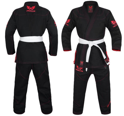 MORGAN DRAGON V2 450Gsm BJJ Gi - IBJJF Approved (Black) - BJJ Gi