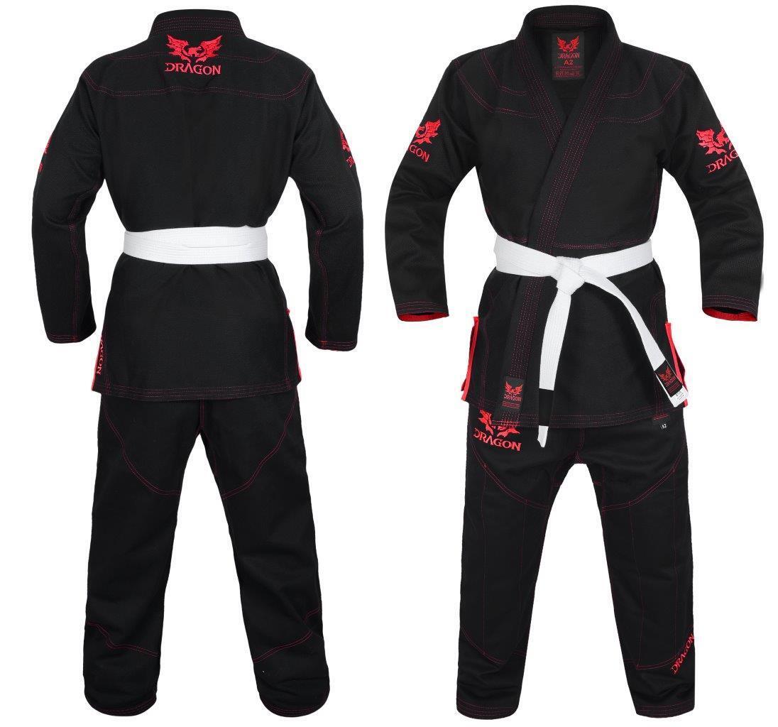 MORGAN DRAGON V2 450Gsm BJJ Gi - IBJJF Approved (Black) - BJJ Gi