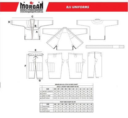 MORGAN DRAGON V2 450Gsm BJJ Gi - IBJJF Approved (White) - BJJ Gi