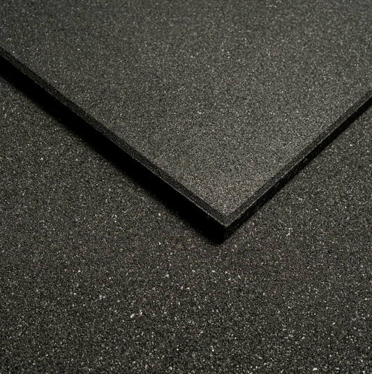 MORGAN Commercial Grade Rubber Floor Tiles | Black (1m X 1m X 15mm)