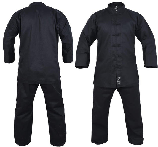 MORGAN YAMASAKI Kung Fu Martial Arts Uniforms (Black Trim) - 10Oz