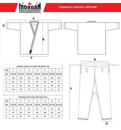 MORGAN YAMASAKI Gold Deluxe Brushed Canvas Karate Uniform (Black) - 14Oz