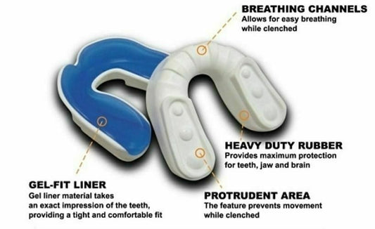 MORGAN Mouth Guard Gel Fit - A+ Protection - Boxing Mouthguard - White & Blue