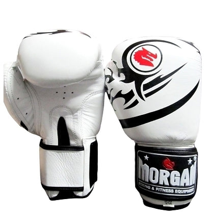 MORGAN Elite Boxing & Muay Thai Leather Gloves (8 -12 & 16Oz) - Fluro Pink