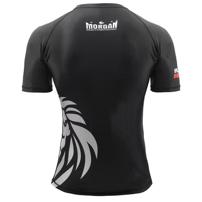 MORGAN Alpha Series Short Sleeve Rash Guard - BJJ Rash Guard - BLACK