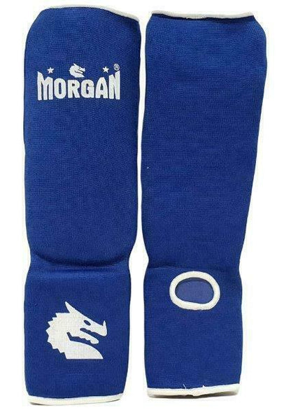 MORGAN Elastic Muay Thai Boxing Shin & Instep Muay Thai Boxing Shin Protectors - Blue