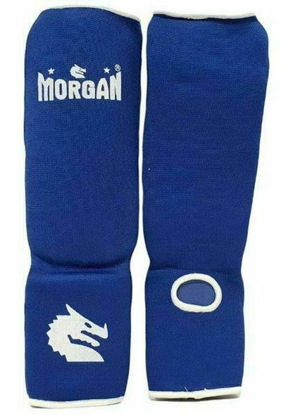 MORGAN Elastic Muay Thai Boxing Shin & Instep Muay Thai Boxing Shin Protectors - Blue