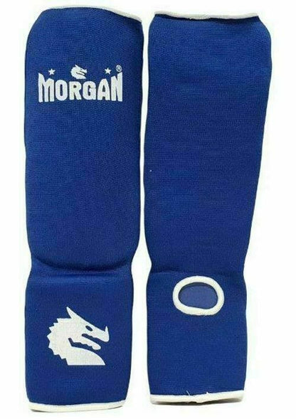 MORGAN Elastic Muay Thai Boxing Shin & Instep Muay Thai Boxing Shin Protectors - Blue