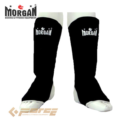 MORGAN Elastic Muay Thai Boxing Shin & Instep Muay Thai Boxing Shin Protectors - white