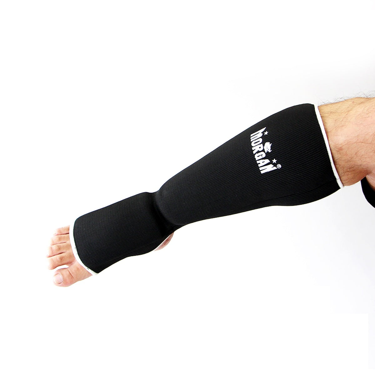 MORGAN Elastic Muay Thai Boxing Shin & Instep Muay Thai Boxing Shin Protectors - white